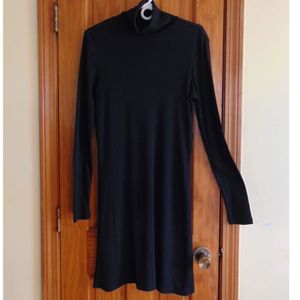 Ralph Lauren Sport Turtleneck Women's Dress Knit Sz M Black Cotton/Lyocel
